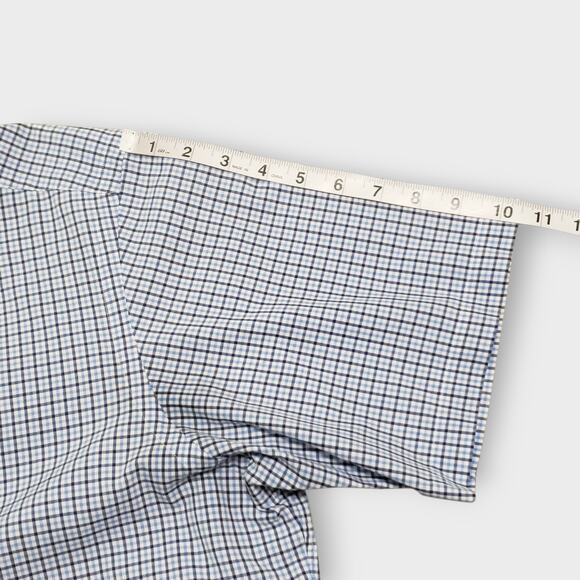 Ralph Lauren Mens Blue Check Plaid Button Down Shirt Classic Fit Short Sleeve L - Picture 9 of 13